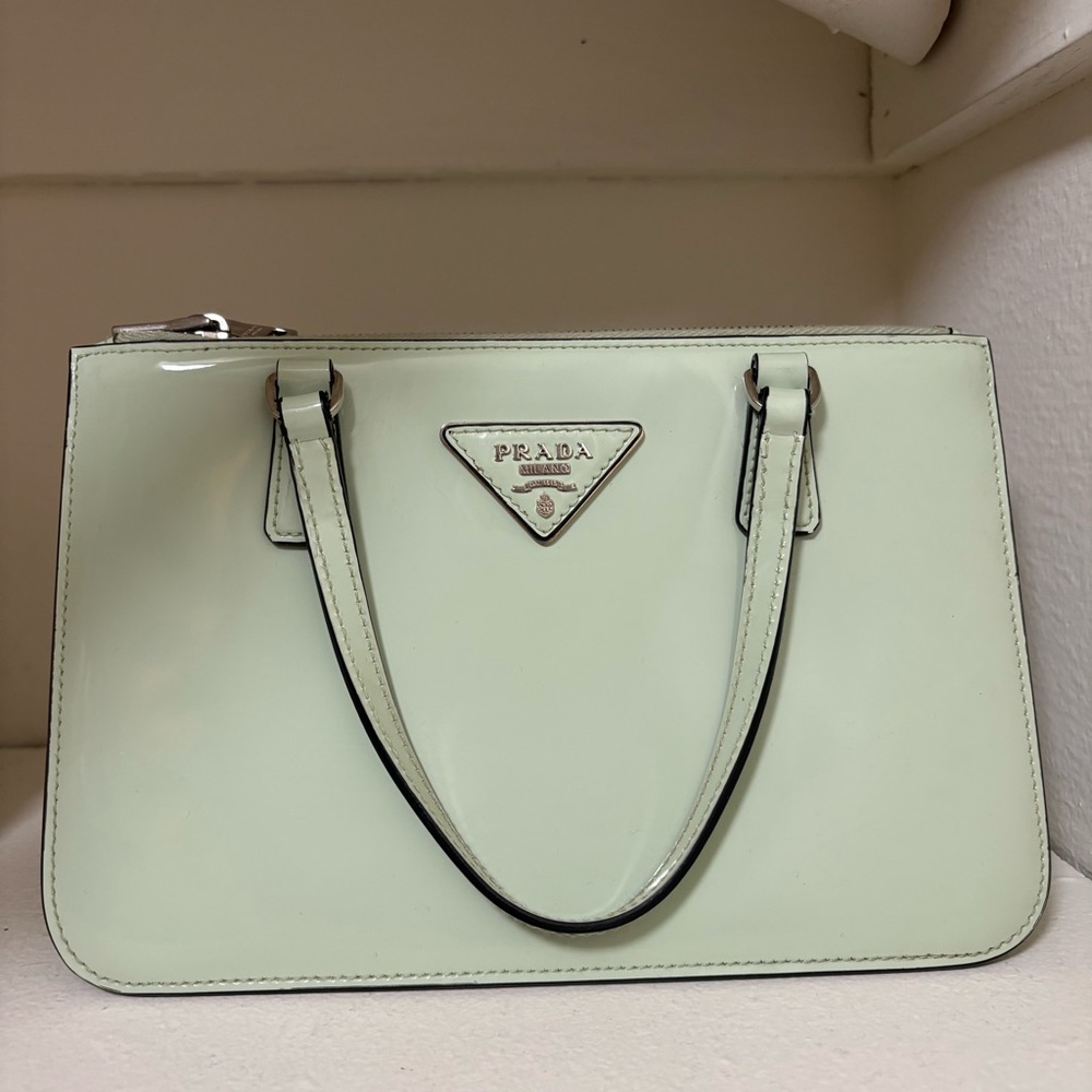 Prada Spazzolato Mint Leather bag